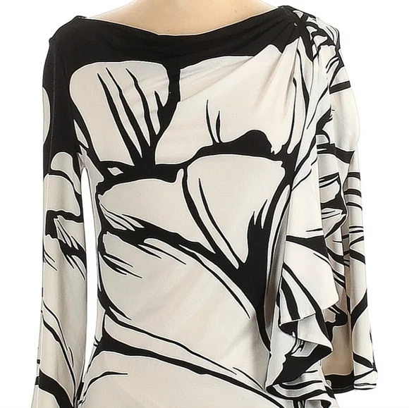 White House Black Market. Artistic – Bold – Sophistic Long Sleeve Dress NNT - Picture 2 of 8